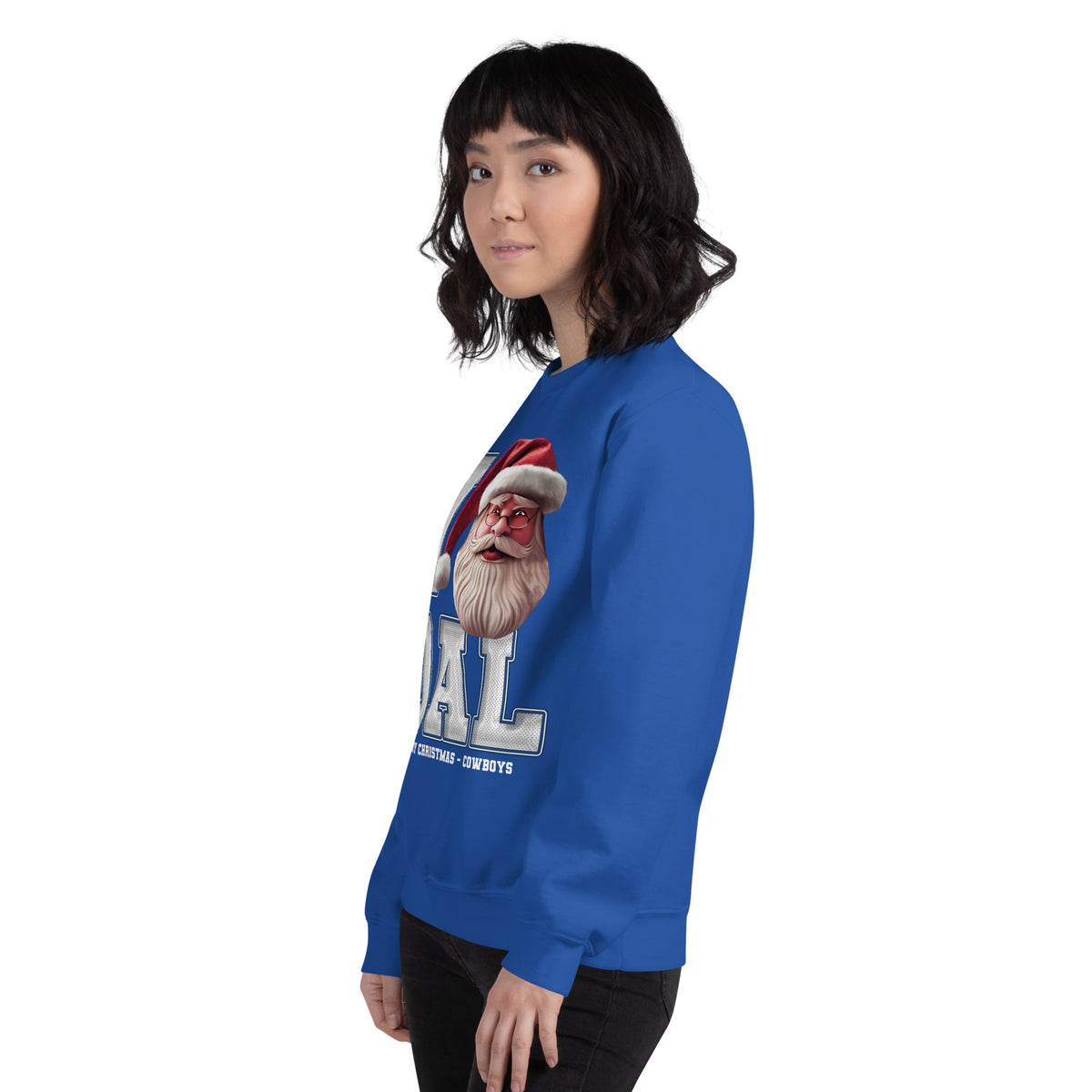 Back/detail view of I DAL Santa — Dallas Football Crewneck Sweatshirt graphic sweatshirt