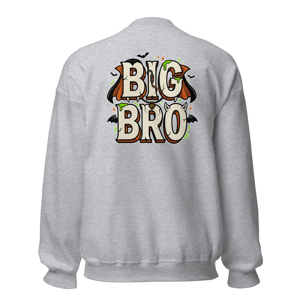 Haunted House Staff Big Bro “Special Effects Expert” Unisex Sweatshirt with Special Effects Expert front design and matching BIG BRO back graphic for Halloween family outfits
