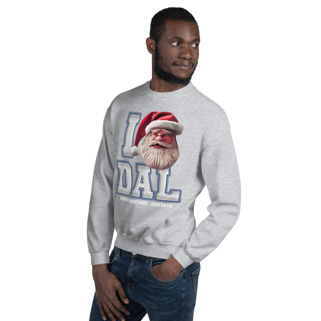 Back/detail view of I DAL Santa — Dallas Football Crewneck Sweatshirt graphic sweatshirt