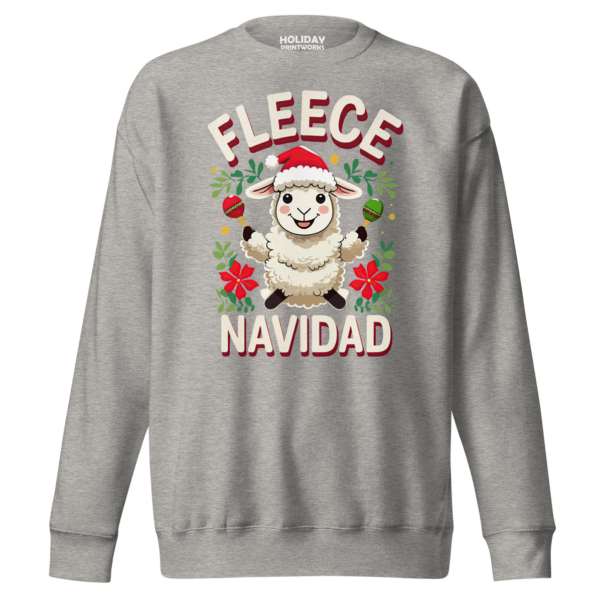 Back/detail view of Fleece Navidad – Unisex Premium Sweatshirt graphic sweatshirt