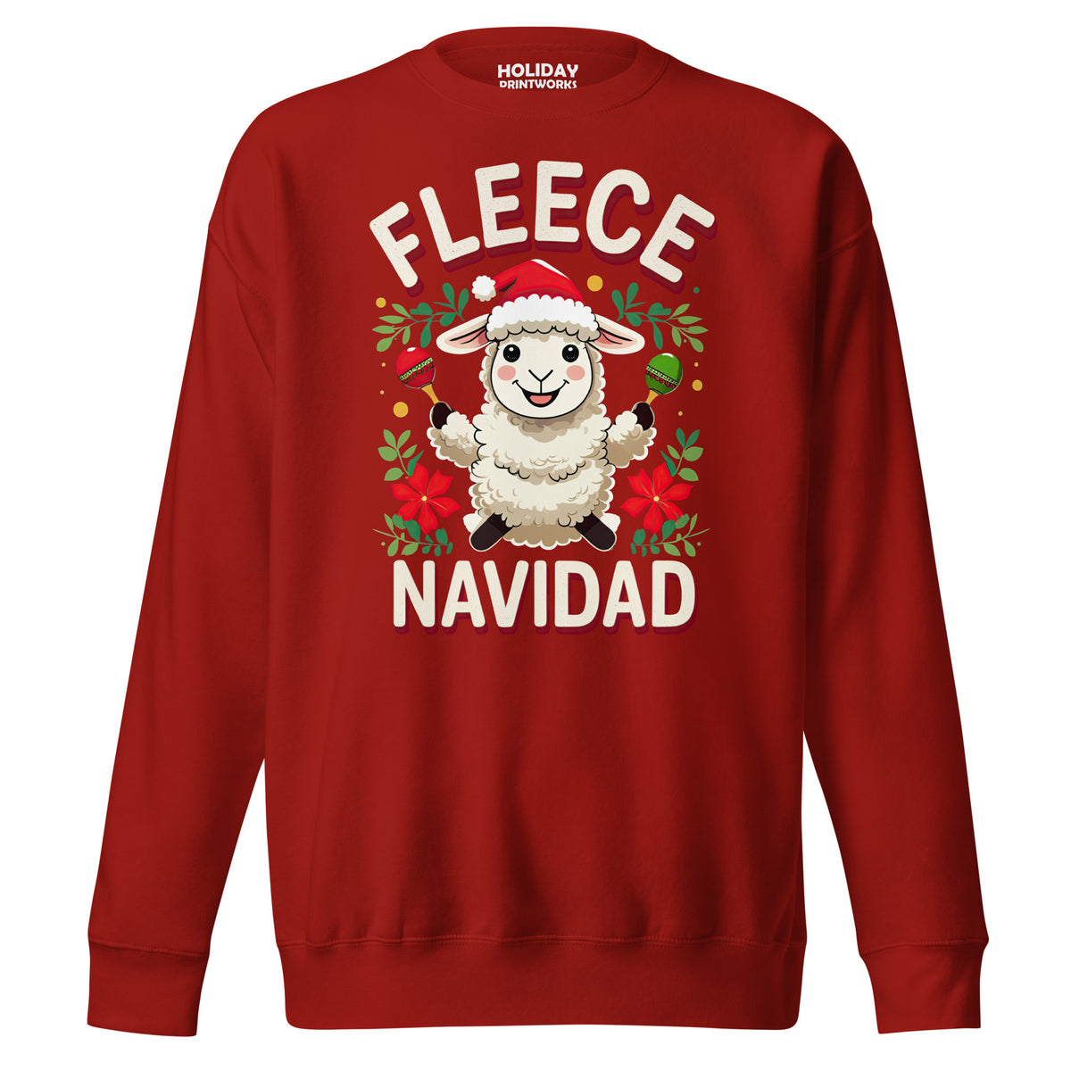 Back/detail view of Fleece Navidad – Unisex Premium Sweatshirt graphic sweatshirt
