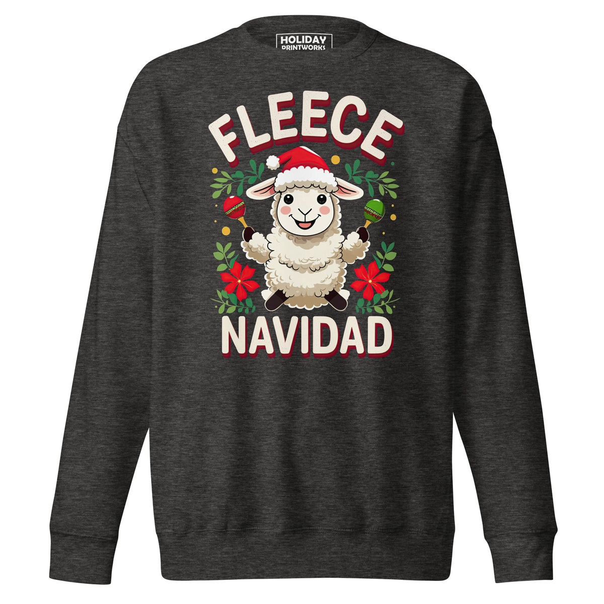 Back/detail view of Fleece Navidad – Unisex Premium Sweatshirt graphic sweatshirt
