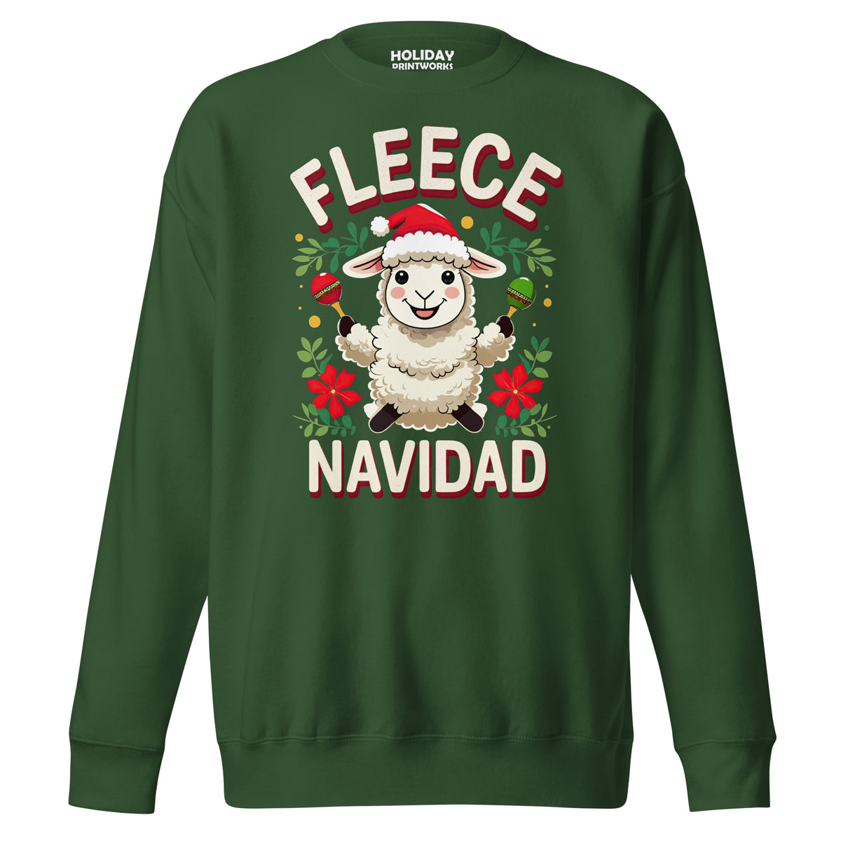 Back/detail view of Fleece Navidad – Unisex Premium Sweatshirt graphic sweatshirt