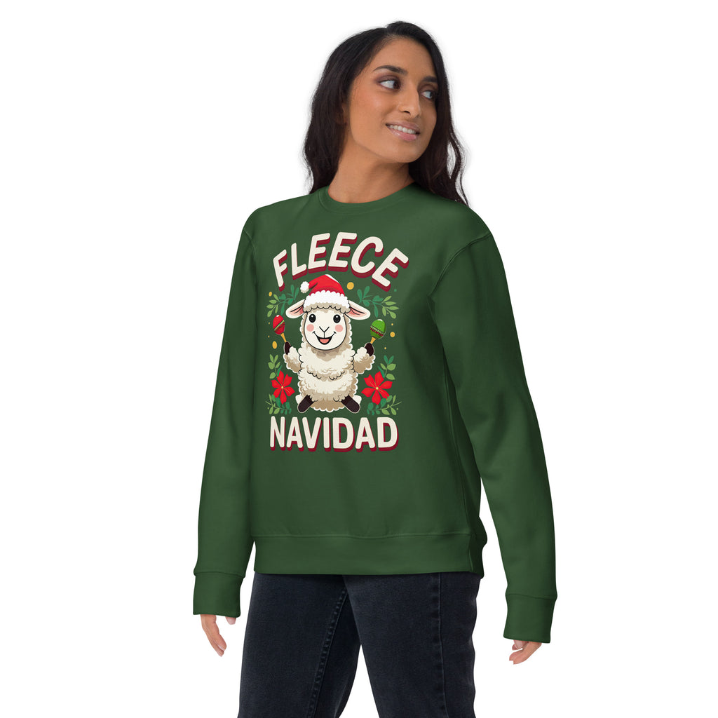 Back/detail view of Fleece Navidad – Unisex Premium Sweatshirt graphic sweatshirt
