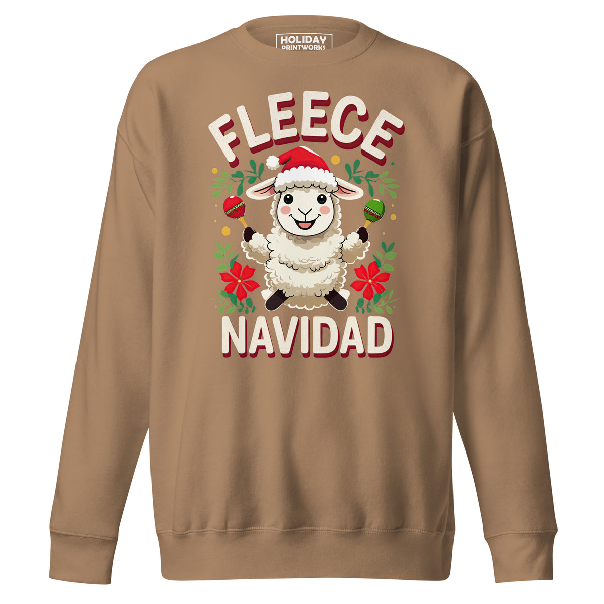 Back/detail view of Fleece Navidad – Unisex Premium Sweatshirt graphic sweatshirt