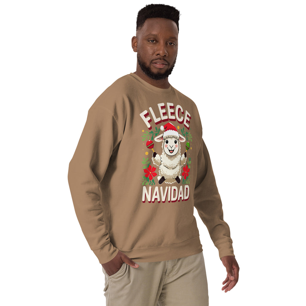 Back/detail view of Fleece Navidad – Unisex Premium Sweatshirt graphic sweatshirt