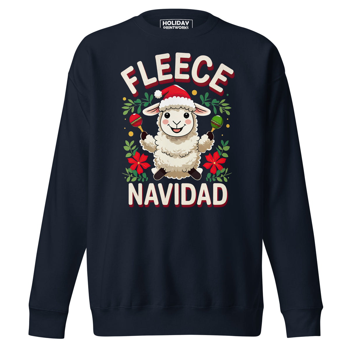 Back/detail view of Fleece Navidad – Unisex Premium Sweatshirt graphic sweatshirt