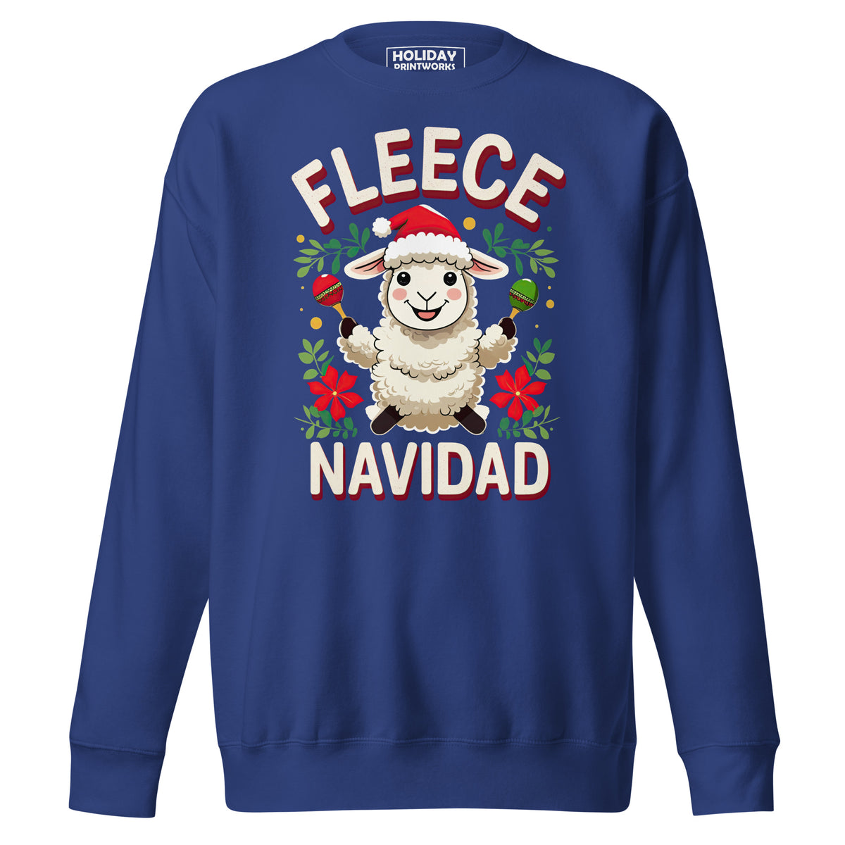 Back/detail view of Fleece Navidad – Unisex Premium Sweatshirt graphic sweatshirt