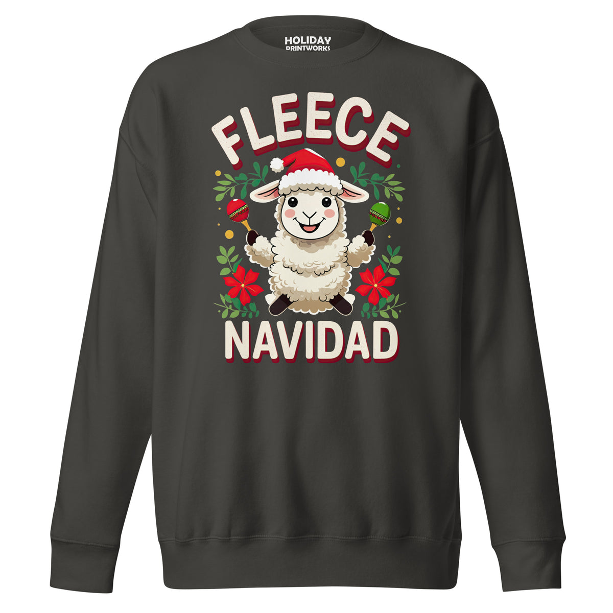 Back/detail view of Fleece Navidad – Unisex Premium Sweatshirt graphic sweatshirt