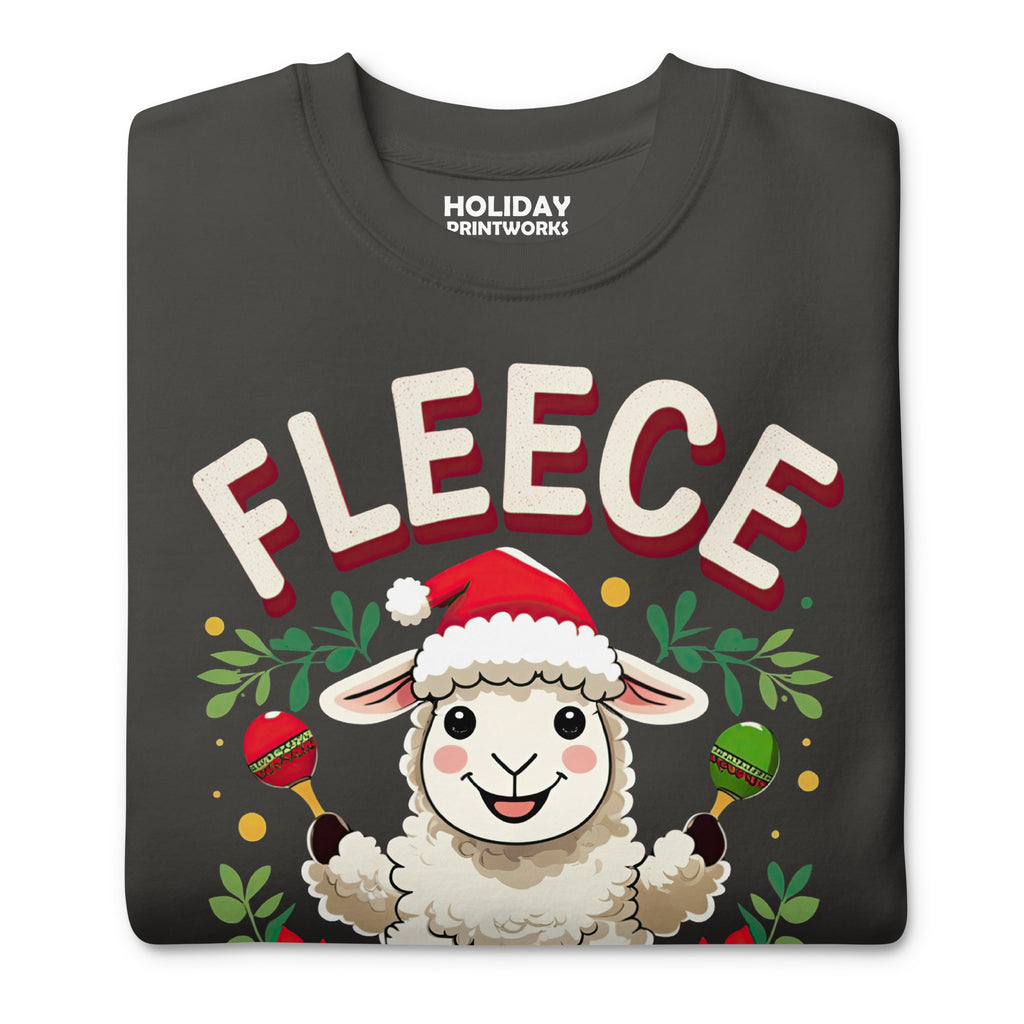 Back/detail view of Fleece Navidad – Unisex Premium Sweatshirt graphic sweatshirt