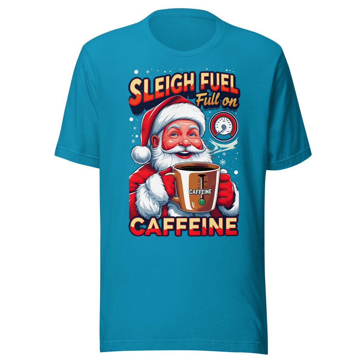 Back/detail view of Sleigh Fuel: Full-On Caffeine – Christmas T-Shirt - Unisex t-shirt graphic T-shirt