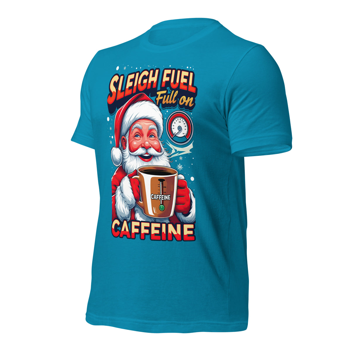 Back/detail view of Sleigh Fuel: Full-On Caffeine – Christmas T-Shirt - Unisex t-shirt graphic T-shirt