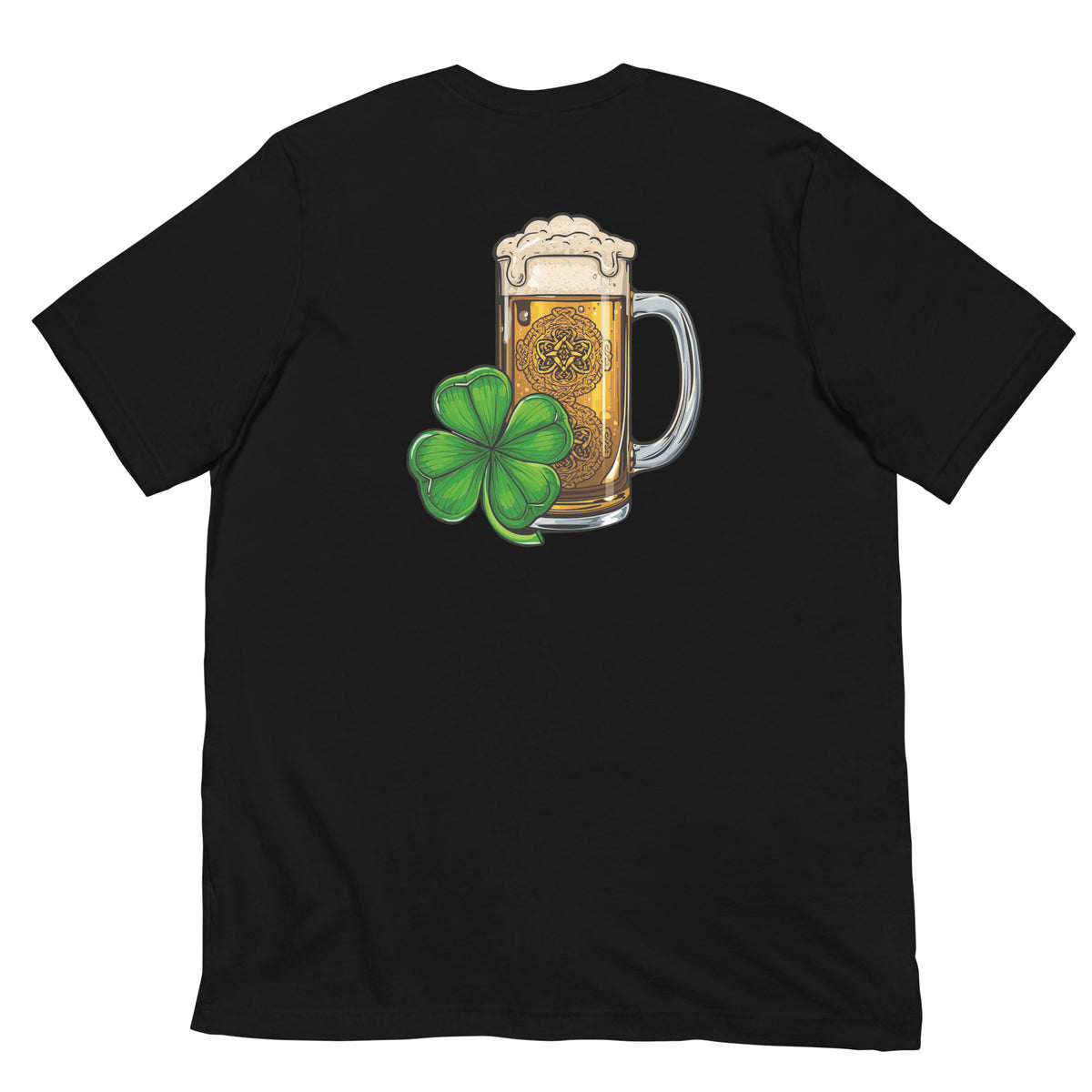 Back/detail view of Zero Percent Irish 100% Beer Drinker St. Patrick’s Day Unisex Tee graphic T-shirt