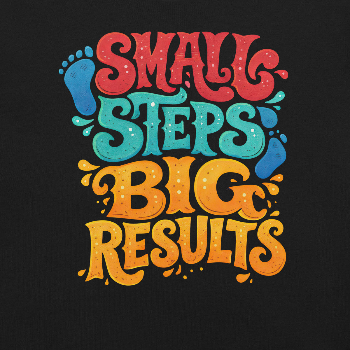 Back/detail view of Small Steps Big Results – Unisex Staple T-Shirt (Motivation Quote) graphic T-shirt