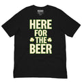 Back/detail view of HERE FOR THE BEER 🍀 Front + Back St. Paddy’s Tee Unisex t-shirt graphic T-shirt