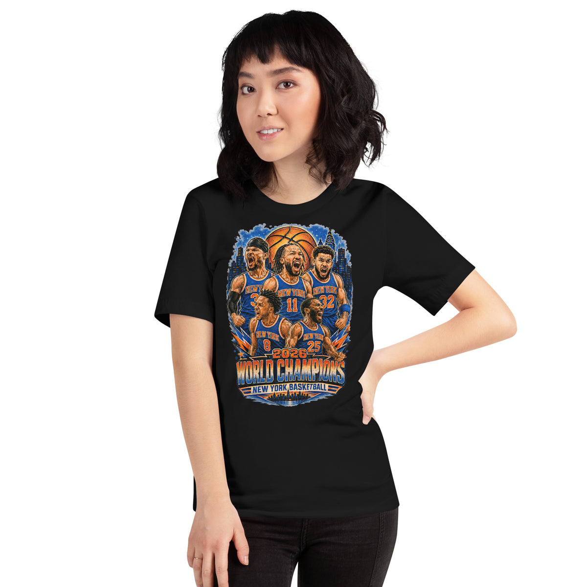 Back/detail view of New York Basketball 2026 World Champions Unisex t-shirt graphic T-shirt