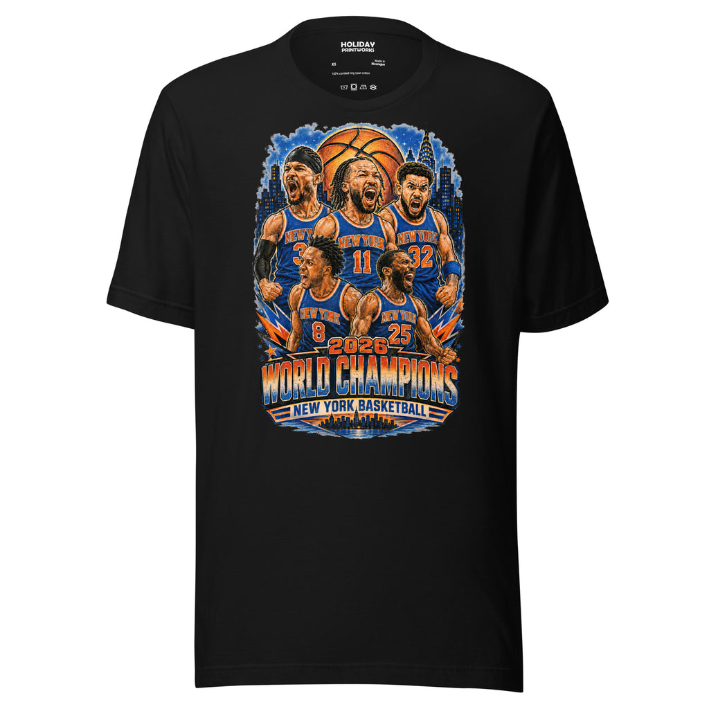 Front/product view of New York Basketball 2026 World Champions Unisex t-shirt graphic T-shirt