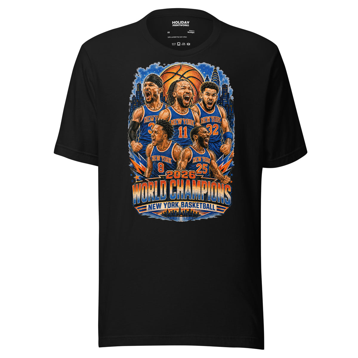 Front/product view of New York Basketball 2026 World Champions Unisex t-shirt graphic T-shirt