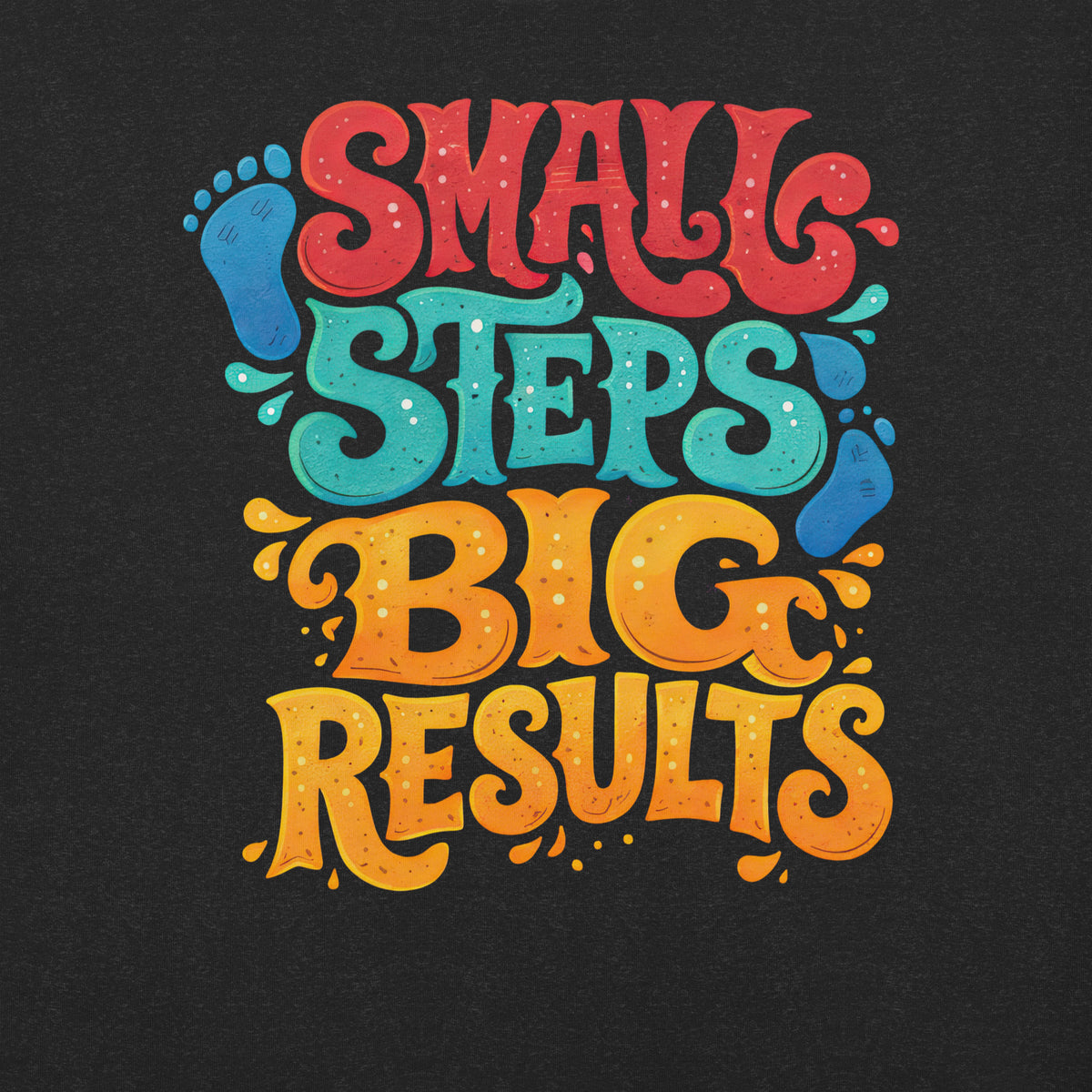 Back/detail view of Small Steps Big Results – Unisex Staple T-Shirt (Motivation Quote) graphic T-shirt