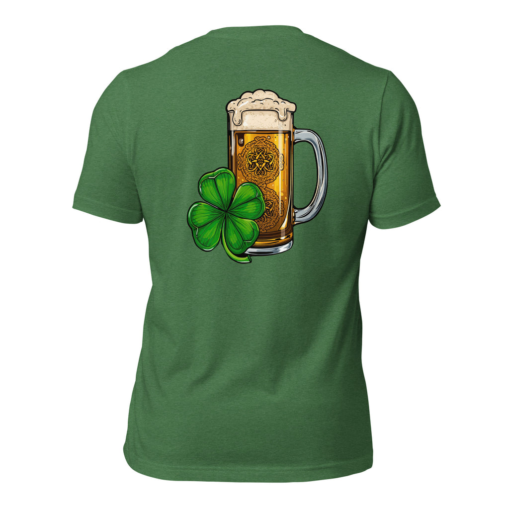 Back/detail view of Zero Percent Irish 100% Beer Drinker St. Patrick’s Day Unisex Tee graphic T-shirt