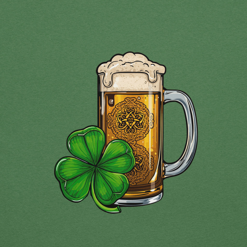 Back/detail view of Zero Percent Irish 100% Beer Drinker St. Patrick’s Day Unisex Tee graphic T-shirt