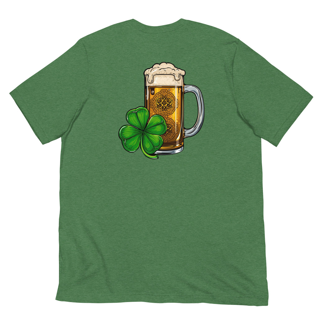Back/detail view of Zero Percent Irish 100% Beer Drinker St. Patrick’s Day Unisex Tee graphic T-shirt