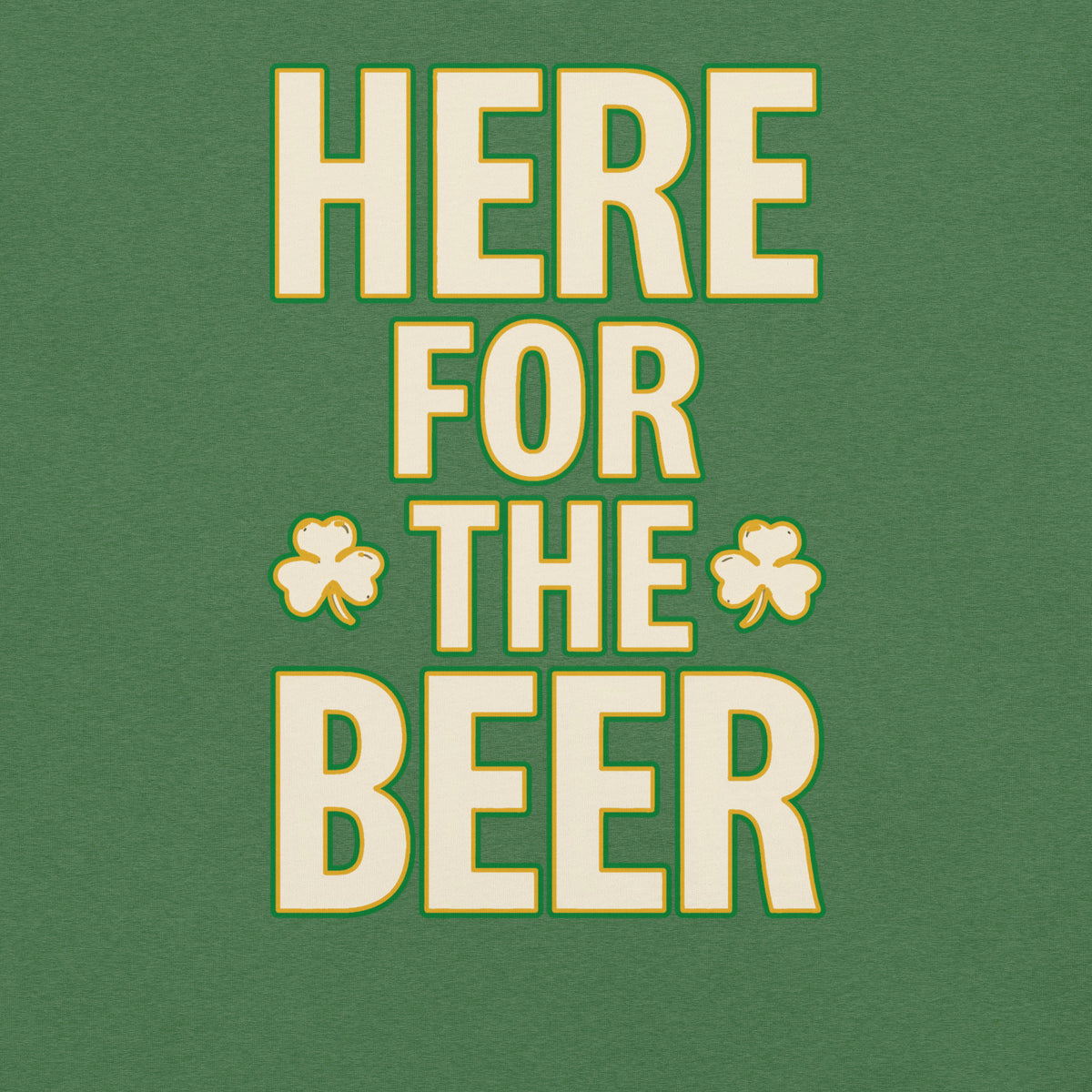 Back/detail view of HERE FOR THE BEER 🍀 Front + Back St. Paddy’s Tee Unisex t-shirt graphic T-shirt