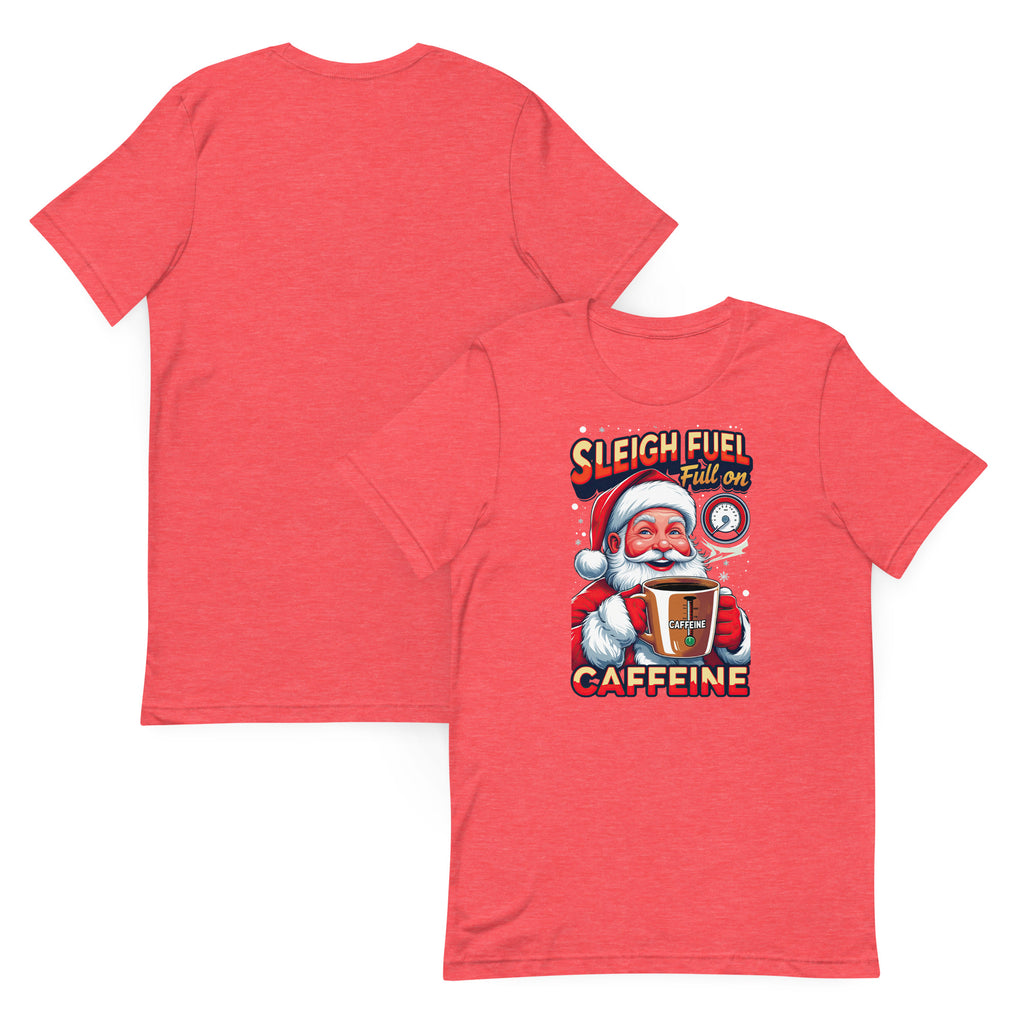 Back/detail view of Sleigh Fuel: Full-On Caffeine – Christmas T-Shirt - Unisex t-shirt graphic T-shirt