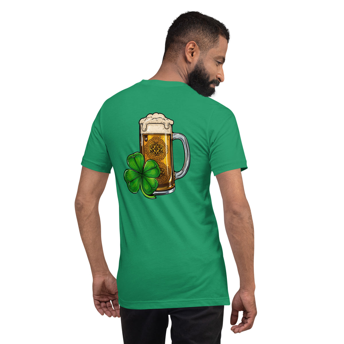 Back/detail view of Zero Percent Irish 100% Beer Drinker St. Patrick’s Day Unisex Tee graphic T-shirt