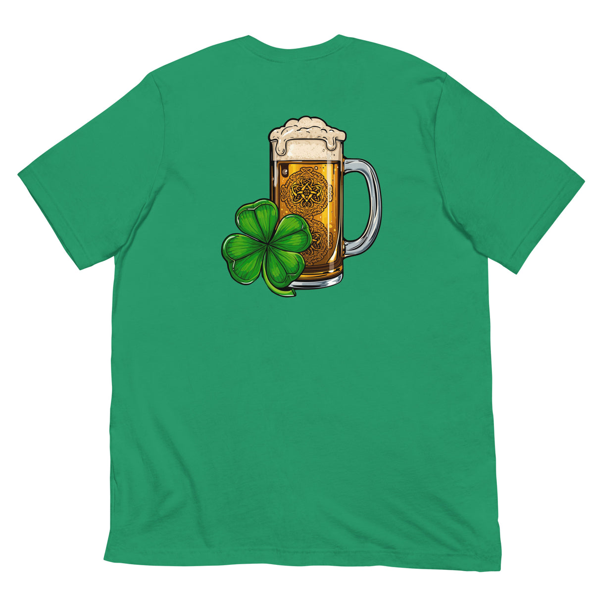Back/detail view of Zero Percent Irish 100% Beer Drinker St. Patrick’s Day Unisex Tee graphic T-shirt