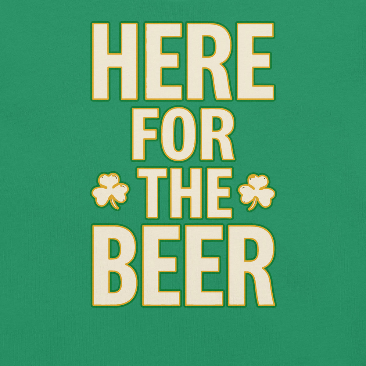 Back/detail view of HERE FOR THE BEER 🍀 Front + Back St. Paddy’s Tee Unisex t-shirt graphic T-shirt