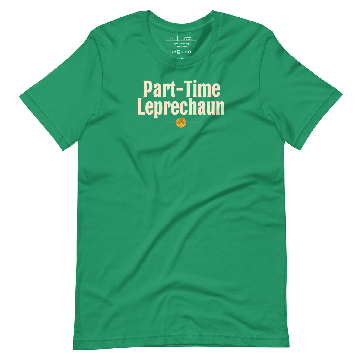 Back/detail view of Part-Time Leprechaun St. Patrick’s Day Unisex Tee graphic T-shirt