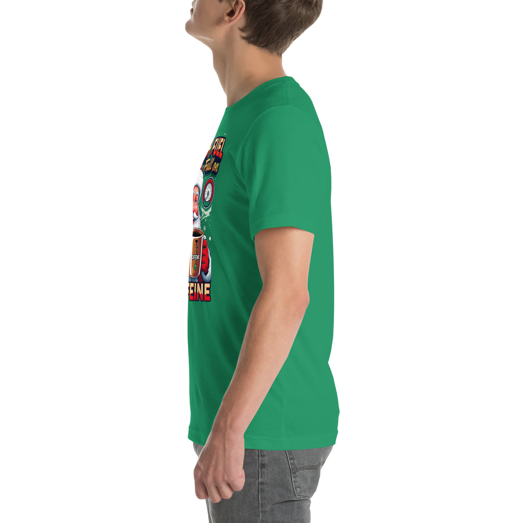 Back/detail view of Sleigh Fuel: Full-On Caffeine – Christmas T-Shirt - Unisex t-shirt graphic T-shirt
