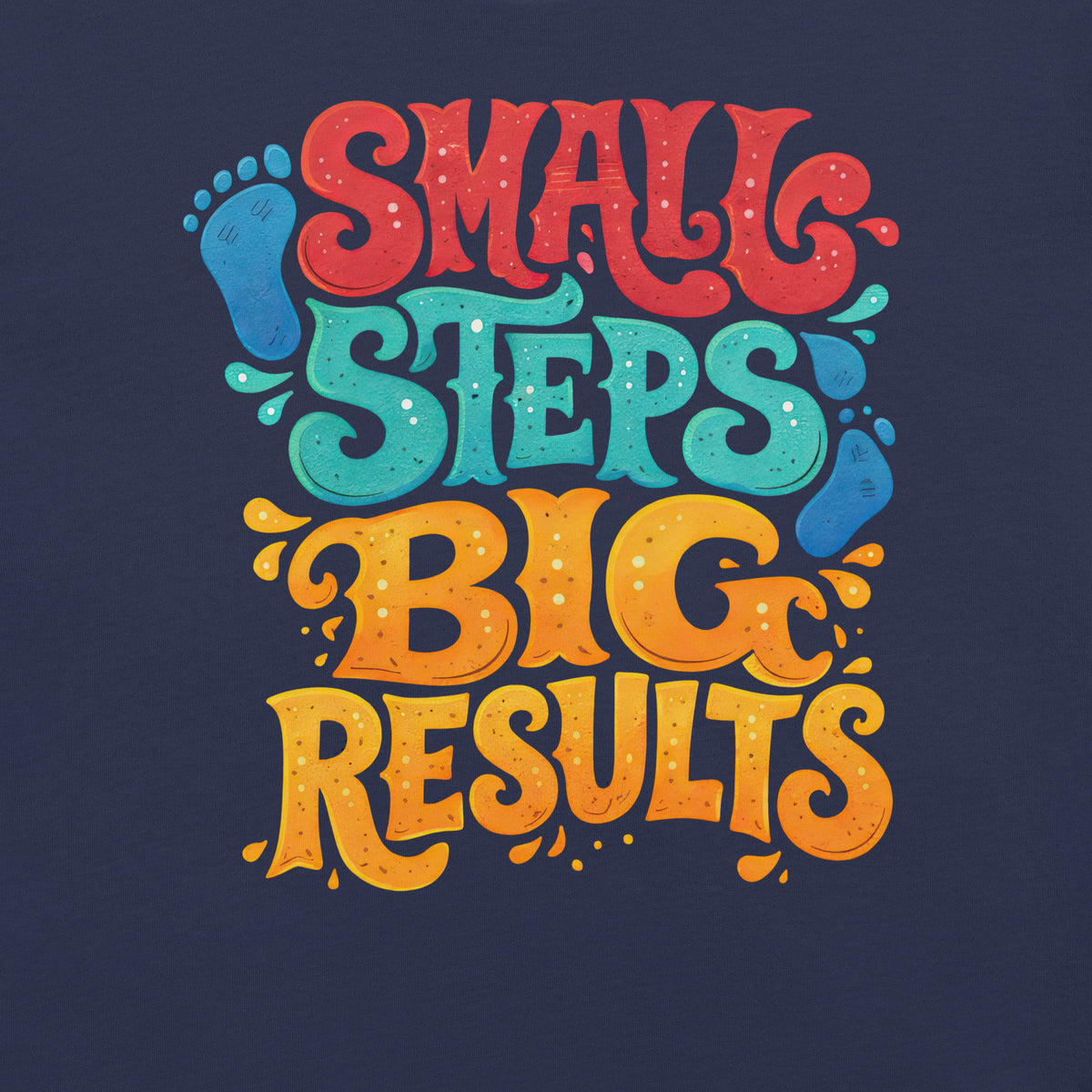 Back/detail view of Small Steps Big Results – Unisex Staple T-Shirt (Motivation Quote) graphic T-shirt