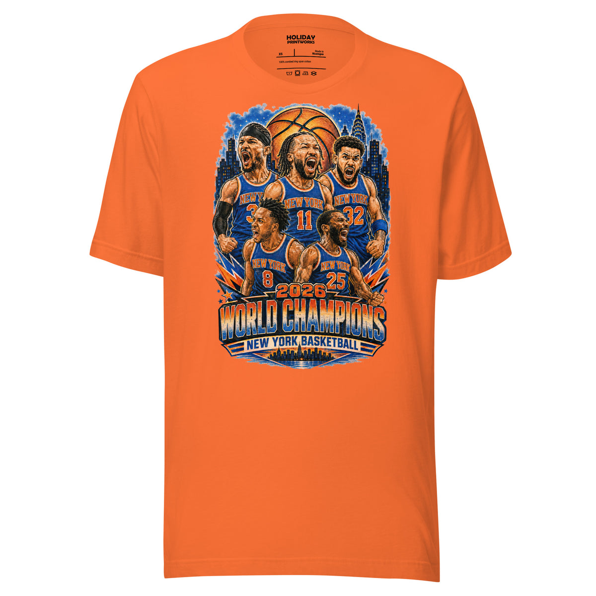 Back/detail view of New York Basketball 2026 World Champions Unisex t-shirt graphic T-shirt
