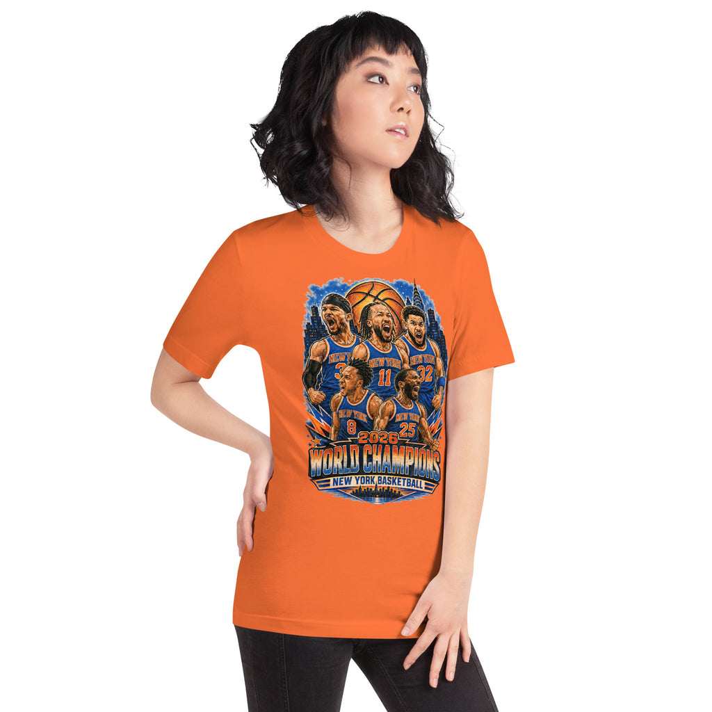 Back/detail view of New York Basketball 2026 World Champions Unisex t-shirt graphic T-shirt