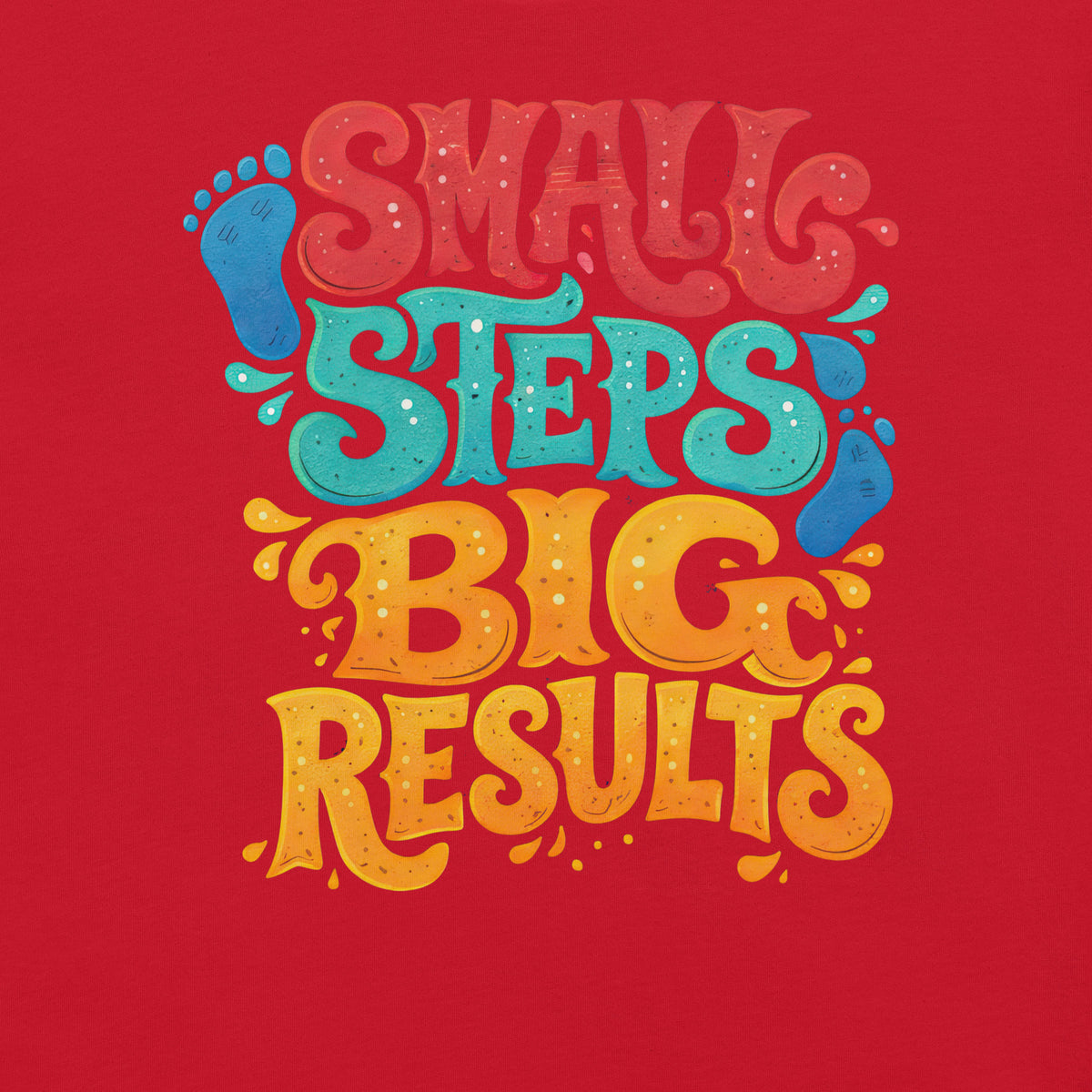 Back/detail view of Small Steps Big Results – Unisex Staple T-Shirt (Motivation Quote) graphic T-shirt