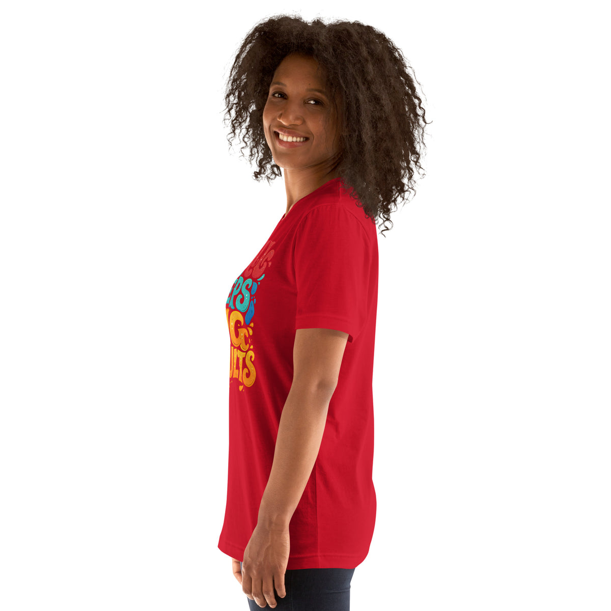 Back/detail view of Small Steps Big Results – Unisex Staple T-Shirt (Motivation Quote) graphic T-shirt