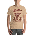 Back/detail view of Gravy League Athletics T-Shirt – Funny Thanksgiving Vintage Varsity graphic T-shirt