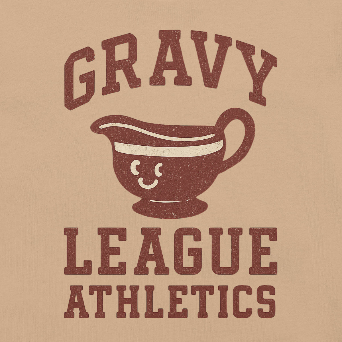 Back/detail view of Gravy League Athletics T-Shirt – Funny Thanksgiving Vintage Varsity graphic T-shirt