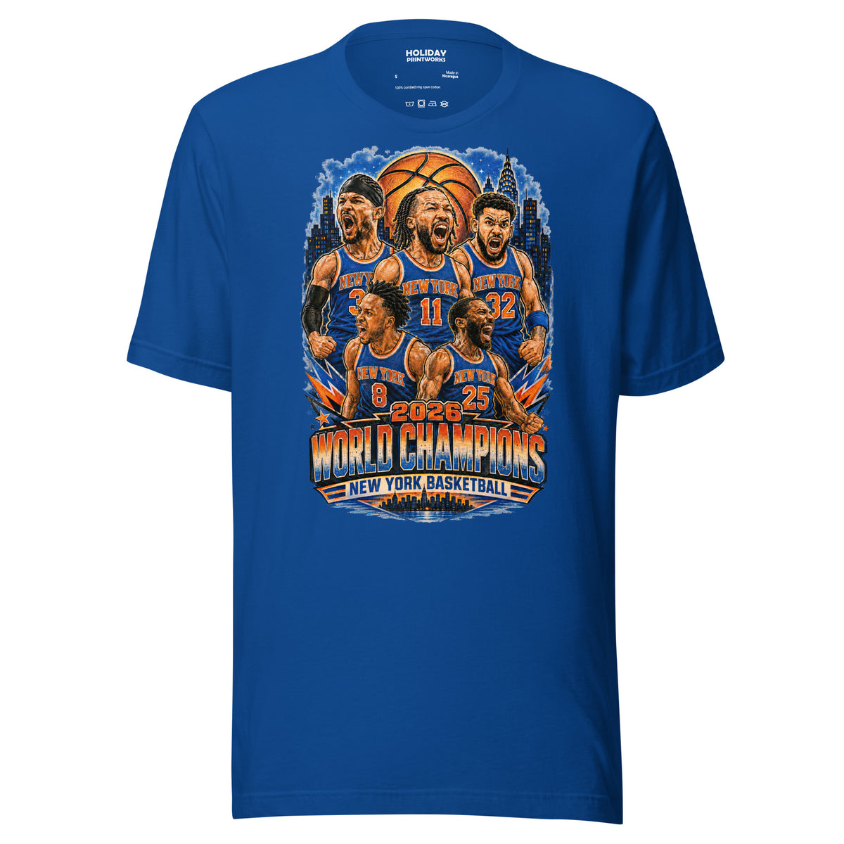 Back/detail view of New York Basketball 2026 World Champions Unisex t-shirt graphic T-shirt
