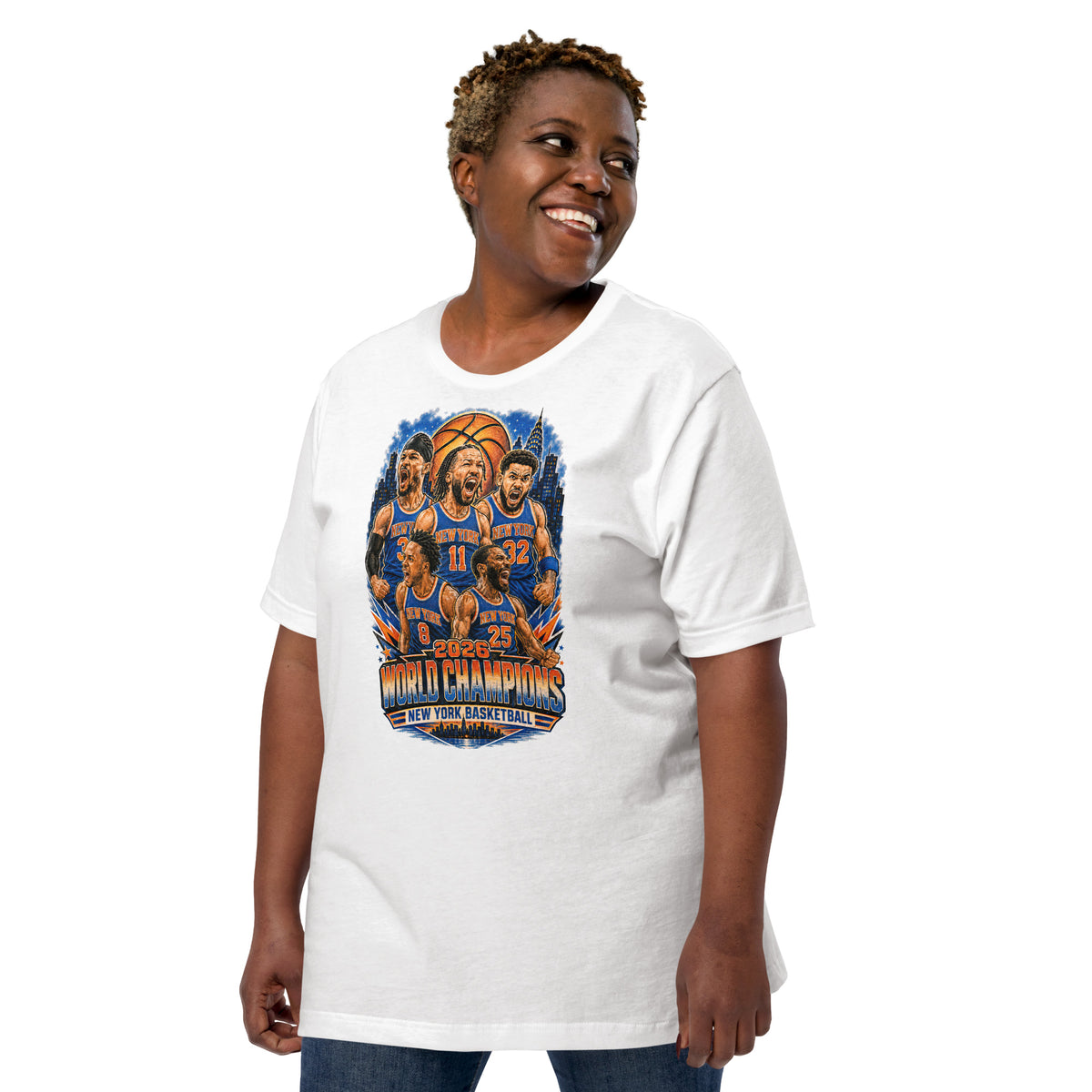Back/detail view of New York Basketball 2026 World Champions Unisex t-shirt graphic T-shirt