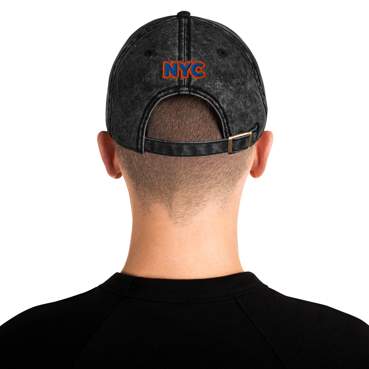 Back/detail view of The Hand of God NYC 26 Vintage Cotton Twill Cap hat