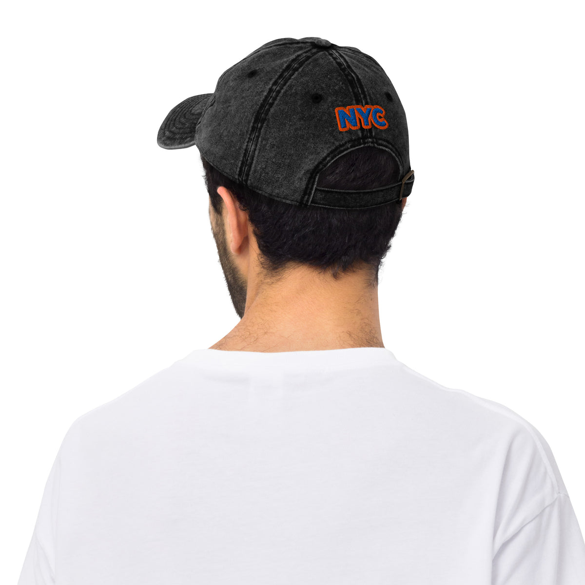 Back/detail view of The Hand of God NYC 26 Vintage Cotton Twill Cap hat