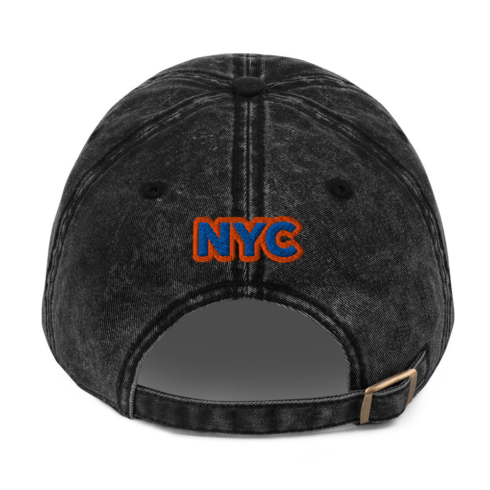 Back/detail view of The Hand of God NYC 26 Vintage Cotton Twill Cap hat
