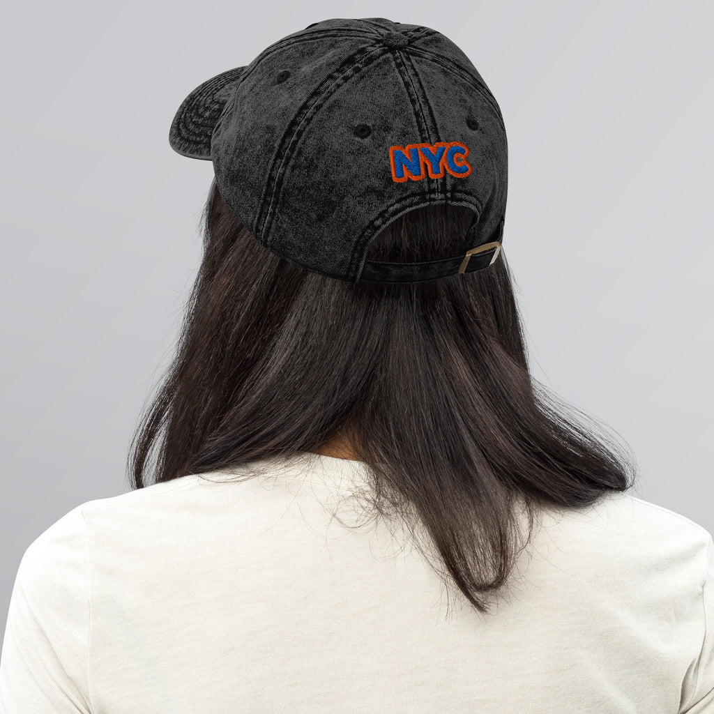 Back/detail view of The Hand of God NYC 26 Vintage Cotton Twill Cap hat
