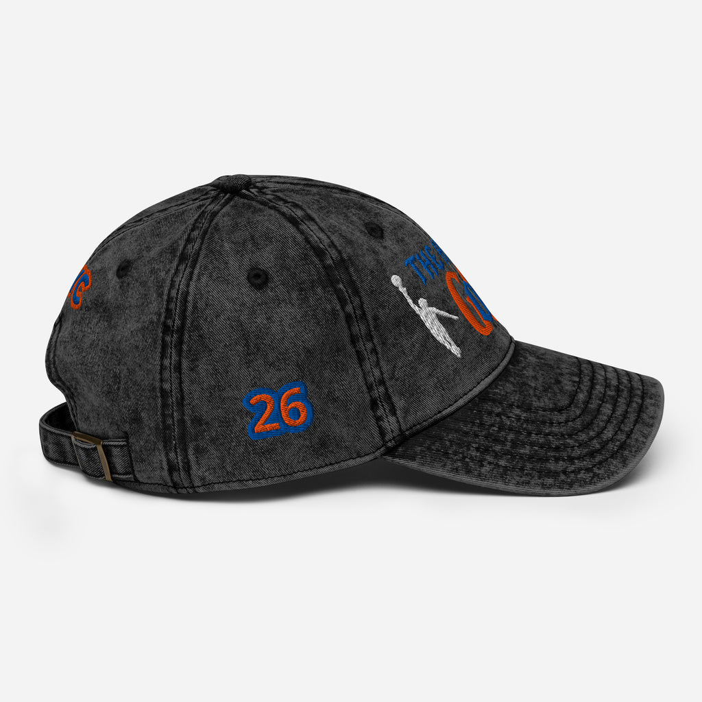 Back/detail view of The Hand of God NYC 26 Vintage Cotton Twill Cap hat