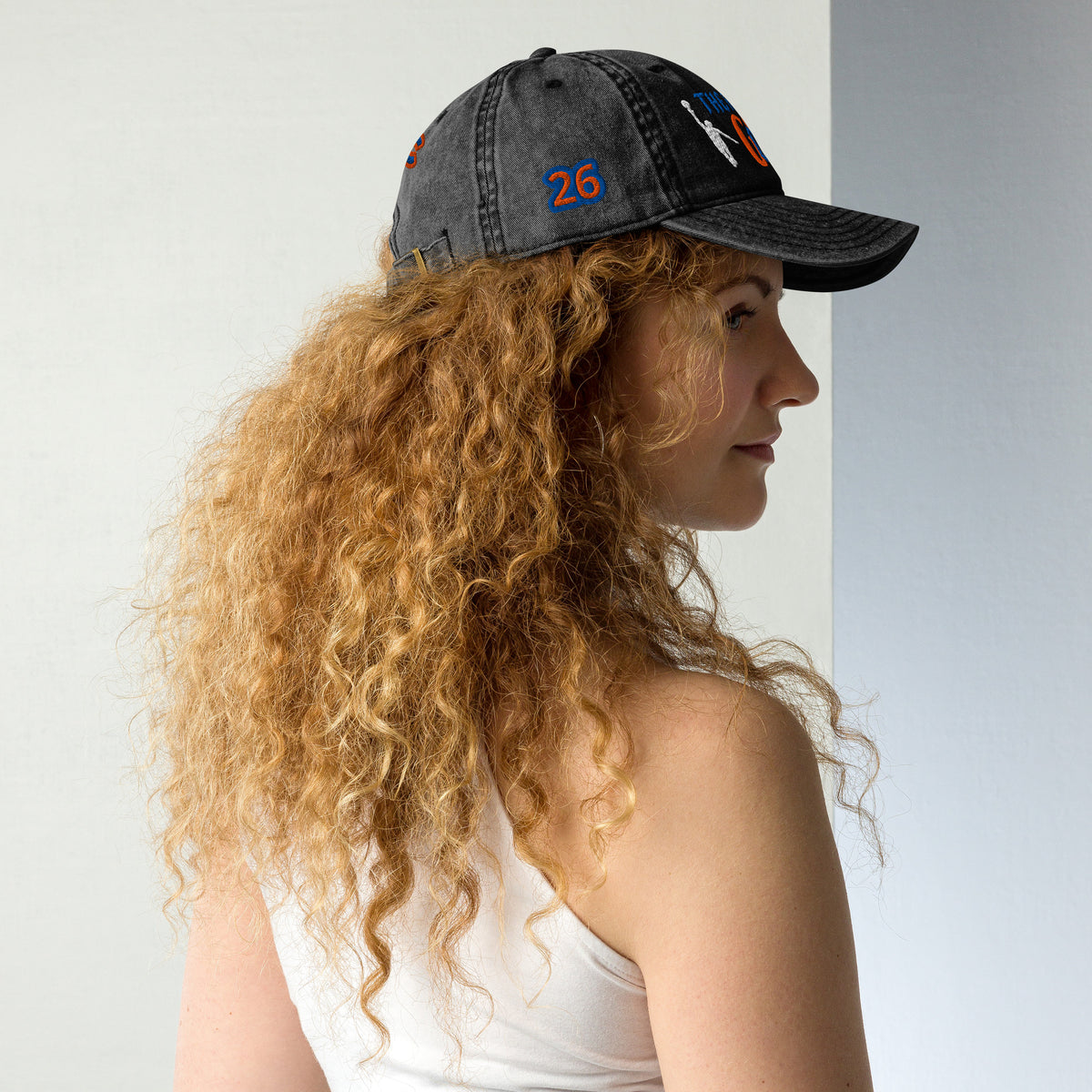 Back/detail view of The Hand of God NYC 26 Vintage Cotton Twill Cap hat