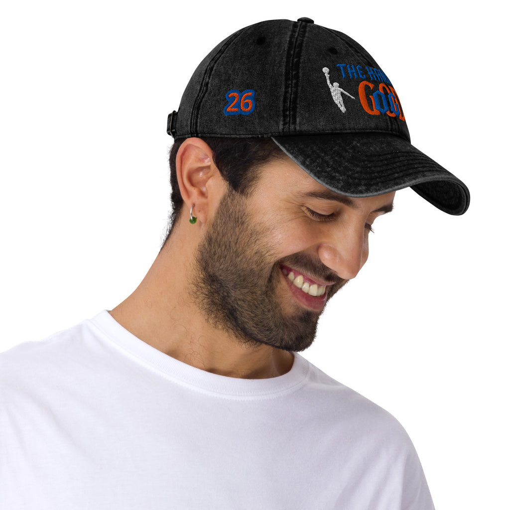 Back/detail view of The Hand of God NYC 26 Vintage Cotton Twill Cap hat