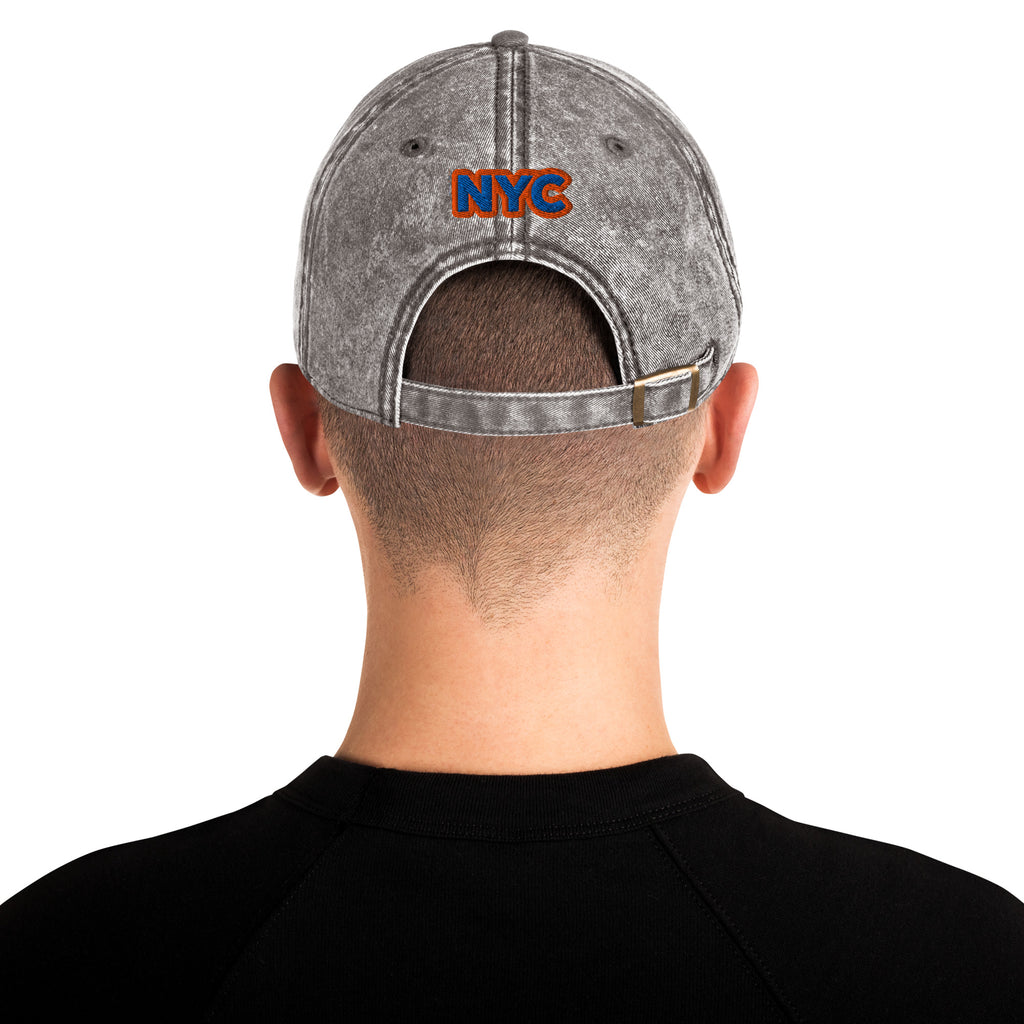 Back/detail view of The Hand of God NYC 26 Vintage Cotton Twill Cap hat